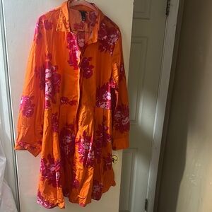 Floral Orange and Pink Women's Dress